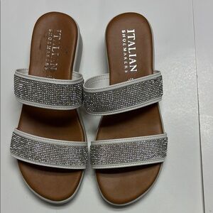 Italian shoemakers women’s rhinestone sandals size 8